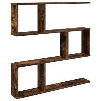Wandregal Raucheiche 80 x 12 x 79,5 cm Holzwerkstoff