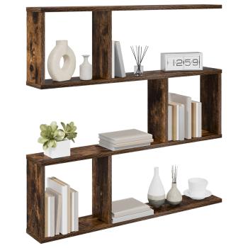 Wandregal Raucheiche 80 x 12 x 79,5 cm Holzwerkstoff