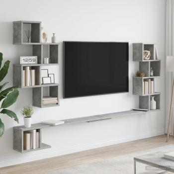 ARDEBO.de - Wandmontiertes TV-Regal Betongrau 180 x 15 x 94 cm