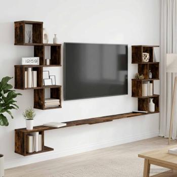 ARDEBO.de - Wandmontiertes TV-Regal Raucheiche 180 x 15 x 94 cm