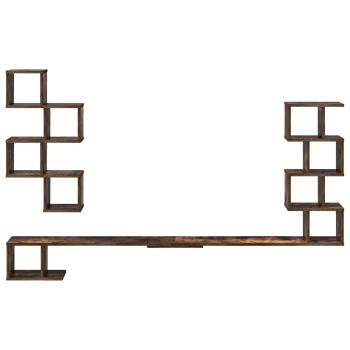 Wandmontiertes TV-Regal Raucheiche 180 x 15 x 94 cm