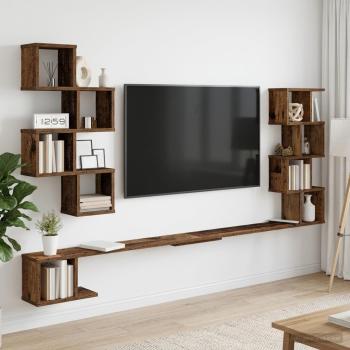 ARDEBO.de - Wandmontiertes TV-Regal Altholz 180 x 15 x 94 cm Holzwerkstoff