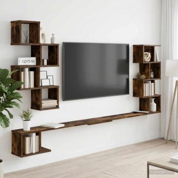 ARDEBO.de - Wandmontiertes TV-Regal Raucheiche 160 x 15 x 94 cm
