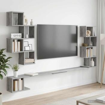 ARDEBO.de - Wandmontiertes TV-Regal Sonoma-Grau 160 x 15 x 94 cm