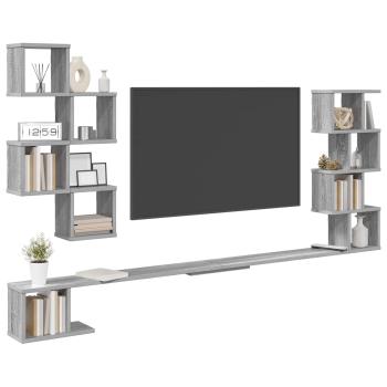 Wandmontiertes TV-Regal Sonoma-Grau 160 x 15 x 94 cm