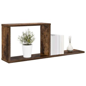 Schweberegale 2 Stk. Raucheiche 80 x 15 x 30 cm Holzwerkstoff