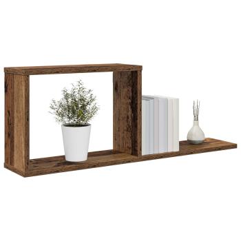 Schweberegale 2 Stk. Altholz 80 x 15 x 30 cm Holzwerkstoff