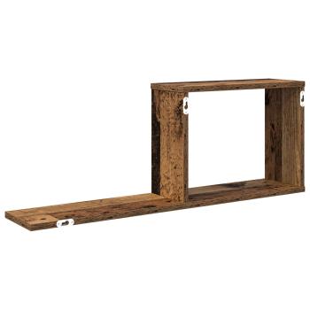 Schweberegale 2 Stk. Altholz 80 x 15 x 30 cm Holzwerkstoff