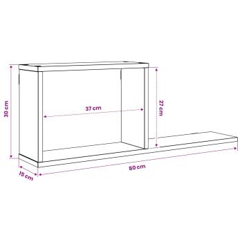 Schweberegale 2 Stk. Artisan-Eiche 80 x 15 x 30 cm