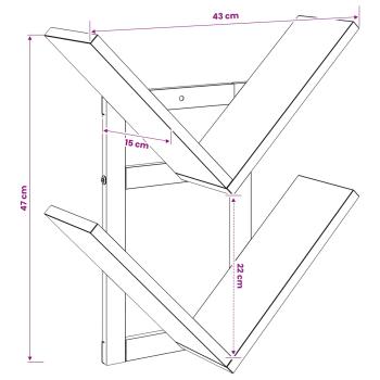 Wandregal 2 Stk. Schwarze Eiche 43 x 15 x 47 cm Holzwerkstoff