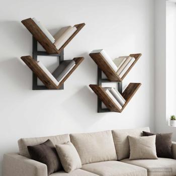 ARDEBO.de - Wandregal 2 stk. Altholz 43 x 15 x 47 cm Holzwerkstoff