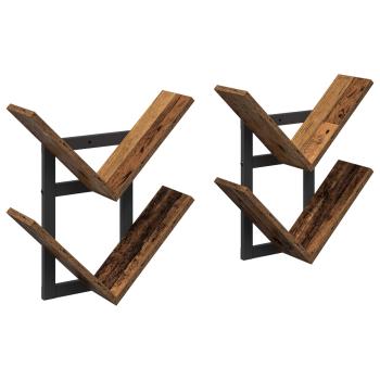Wandregal 2 stk. Altholz 43 x 15 x 47 cm Holzwerkstoff