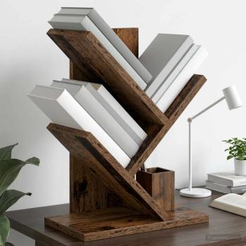 ARDEBO.de - Baumb?cherregal 3-st?ckig 30 x 18 x 40 cm Holzwerkstoff Altholz