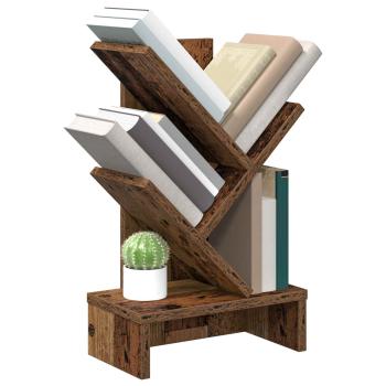 Baumbücherregal 3-stöckig 30 x 18 x 48 cm Holzwerkstoff Altholz