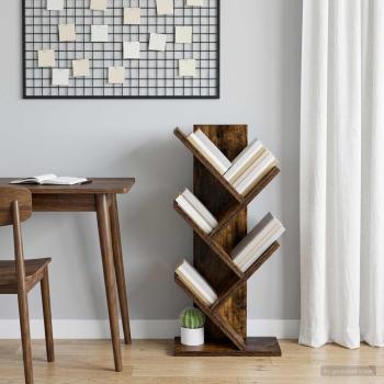 ARDEBO.de - Baumbücherregal 4-stöckig 30 x 18 x 60 cm Holzwerkstoff