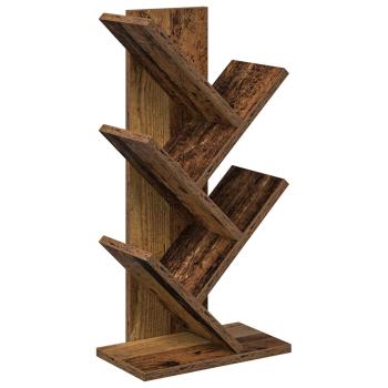 Baumbücherregal 4-stöckig 30 x 18 x 60 cm Holzwerkstoff Altholz