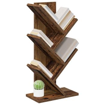 Baumbücherregal 4-stöckig 30 x 18 x 60 cm Holzwerkstoff Altholz
