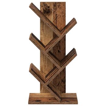 Baumbücherregal 4-stöckig 30 x 18 x 60 cm Holzwerkstoff Altholz