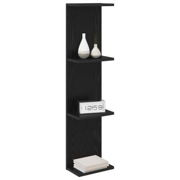 Wandregal 2 Stk. Schwarze Eiche 25 x 15 x 100 cm Holzwerkstoff