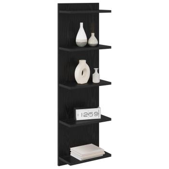 Wandregal 2 Stk. Schwarze Eiche 30 x 15 x 100 cm Holzwerkstoff