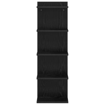Wandregal 2 Stk. Schwarze Eiche 30 x 15 x 100 cm Holzwerkstoff