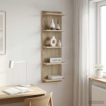 ARDEBO.de - Wandregal Sonoma-Eiche 30 x 15 x 100 cm Holzwerkstoff