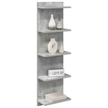 Wandregal Betongrau 30 x 15 x 100 cm Holzwerkstoff