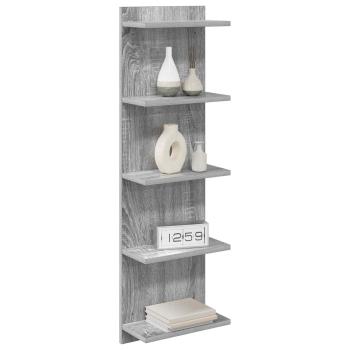 Wandregal 2 stk. Sonoma-Grau 30 x 15 x 100 cm Holzwerkstoff