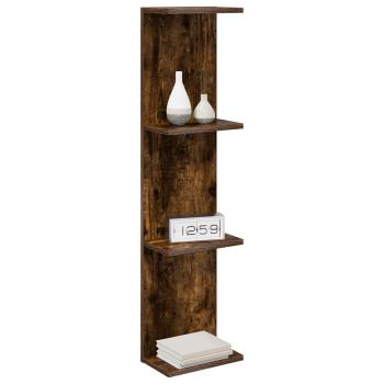 Wandregal 2 stk. Raucheiche 22 x 15 x 100 cm Holzwerkstoff