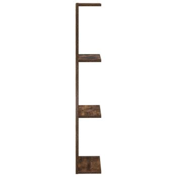 Wandregal 2 stk. Raucheiche 22 x 15 x 100 cm Holzwerkstoff