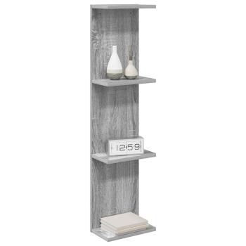 Wandregal 2 stk. Sonoma-Grau 22 x 15 x 100 cm Holzwerkstoff