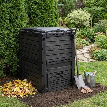 ARDEBO.de - Gartenkomposter Schwarz 59,5 x 60 x 81,5 cm 280 l 100% PP