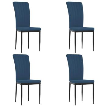 Esszimmerstühle 4 Stk. Blau Samt