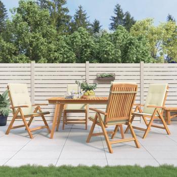 ARDEBO.de - Verstellbare Klappst?hle mit Kissen, 4-teilig, Massivholz Teak