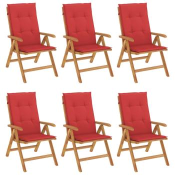 Klappst?hle Verstellbar mit Kissen 6 Stk. Massivholz Teak
