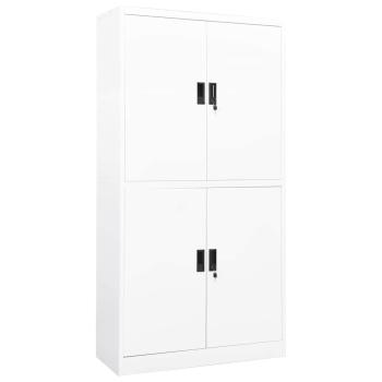 ARDEBO.de - Büroschrank Weiß 90x40x180 cm Stahl