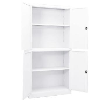 Büroschrank Weiß 90x40x180 cm Stahl