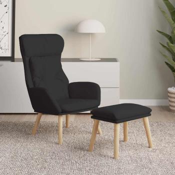 ARDEBO.de - Relaxsessel mit Hocker Schwarz Stoff