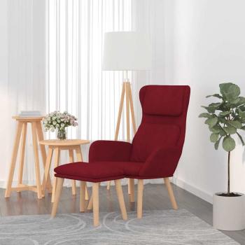 ARDEBO.de - Relaxsessel mit Hocker Weinrot Samt
