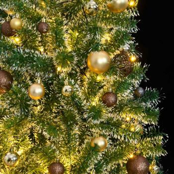 Künstlicher Weihnachtsbaum 300 LEDs & Kugeln Beschneit 240 cm
