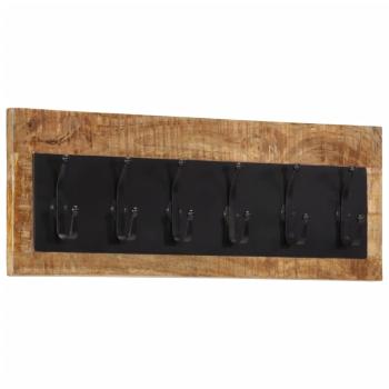 ARDEBO.de - Wandgarderobe mit 6 Haken Massivholz Mango