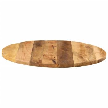 Tischplatte Ø 80x1,5 cm Rund Raues Massives Mangoholz