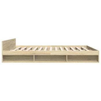 Bettgestell mit Schubladen Sonoma-Eiche 200x200cm Holzwerkstoff