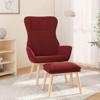 ARDEBO.de - Relaxsessel mit Hocker Weinrot Stoff