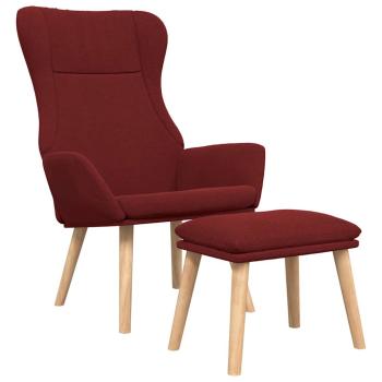 Relaxsessel mit Hocker Weinrot Stoff
