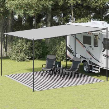 ARDEBO.de - Zeltteppich Anthrazit und Weiß 400x400 cm HDPE
