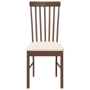 Esszimmerst?hle mit Kissen 2 Stk. Braun Massivholz Gummibaum