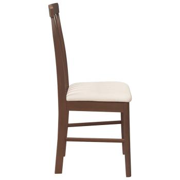 Esszimmerst?hle mit Kissen 2 Stk. Braun Massivholz Gummibaum
