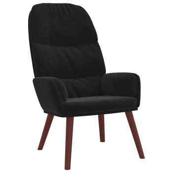 Relaxsessel mit Hocker Schwarz Samt