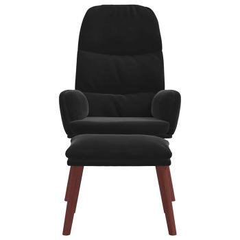 Relaxsessel mit Hocker Schwarz Samt